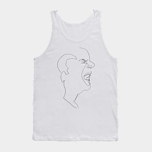 Continuous line drawing abstract face #1 graphic (black line) Tank Top